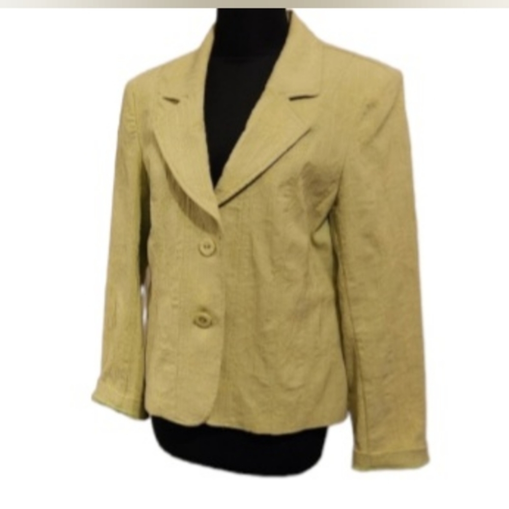 Green Jacquard Blazer and Scarf